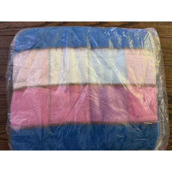 Vintage Fruit Of The Loom Flora Loom 72” X 90” Pink Blue Plaid NOS In Package - Picture 9 of 9